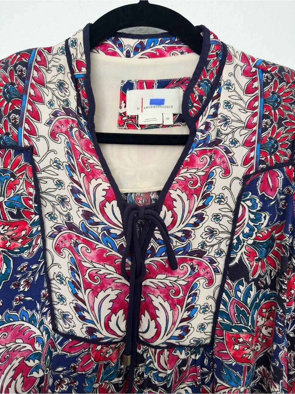 Anthropologie Spliced Tie-Neck Tunic Mini Dress - Picture 4 of 10